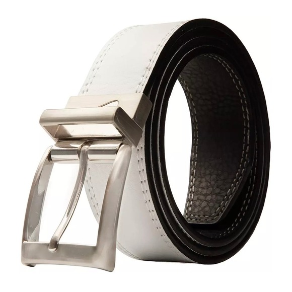 Nike Black And White Double Row Stitch Reversible Golf Belt, Small (34), NWOT - Picture 2 of 7